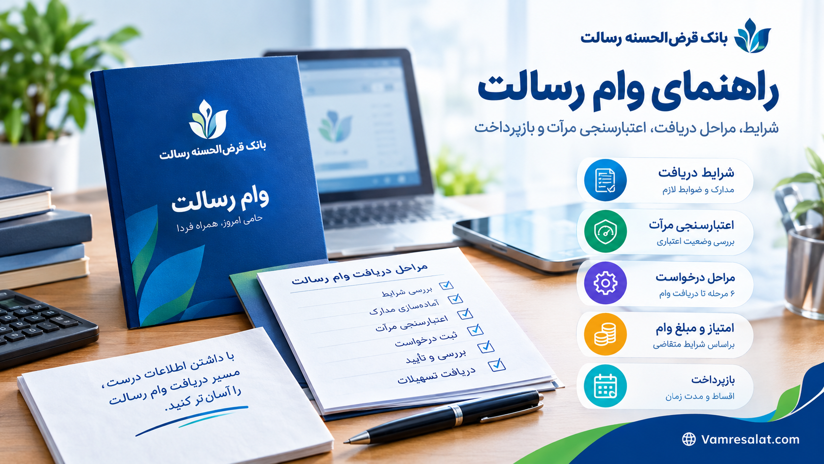 راهنمای وام رسالت؛ شرایط، مراحل دریافت، اعتبارسنجی مرآت و بازپرداخت